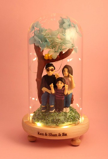 情人節小禮品,內有LED燈效,可客製名字.提供相片客製人物造型