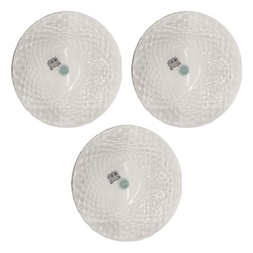 TOYO-SASAKI GLASS 東洋佐佐木 Lefle 大碗 鑽石紋設計  透明色  3個