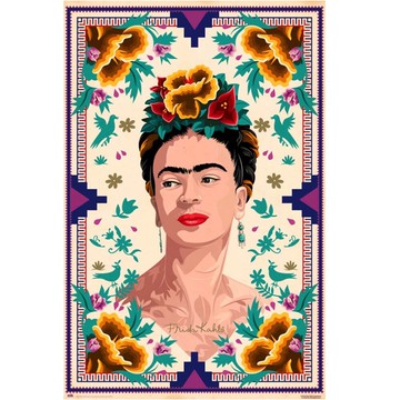 【芙烈達卡蘿】自畫像海報 (墨西哥刺繡) 揮灑烈愛