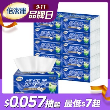 倍潔雅好韌真Plus 3層抽取衛生紙-茶樹精油抑菌100抽10包6袋(PEFC)