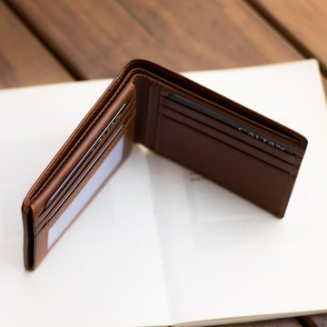 NORTH.116時尚男仕風格真皮短夾 (074135cd咖)