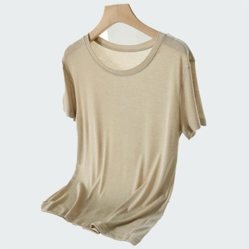 【巴黎精品】現貨+預購 T恤短袖上衣-萊賽爾舒適純色百搭女裝5色a1ge14