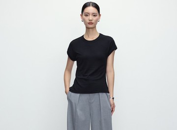 【天絲】法式簡約/修身顯瘦t恤