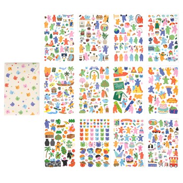 Dailylike Jelly Bear 12款貼紙組  混色  1組