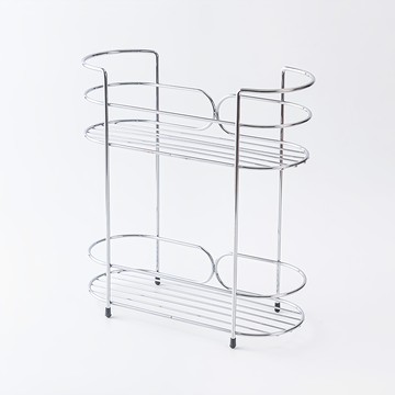 Little Pink Rabbit 粉彩小兔 橢圓雙層置物架  銀色  1個