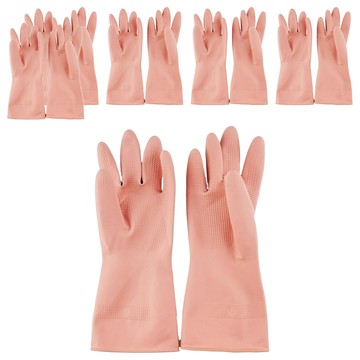 AXIS 艾克思 不分左右手清潔用手套 天然乳膠製 台灣製造  粉色  L(12.5 x 33cm)  6組