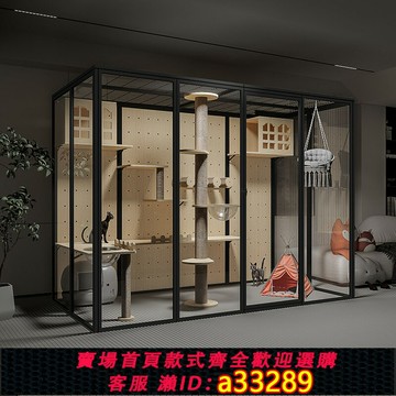 {可打統編 超低價}玻璃貓別墅貓房貓舍大型全景豪華超大貓籠貓咪房子定制寵物店貓柜