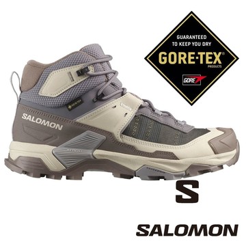 【SALOMON 法國】女X ULTRA 5 GT中筒登山鞋『劍灰/鋼鐵灰/鷗灰』478549 戶外 露營 健行 運動 休閒 時尚 出國 旅遊 登山鞋