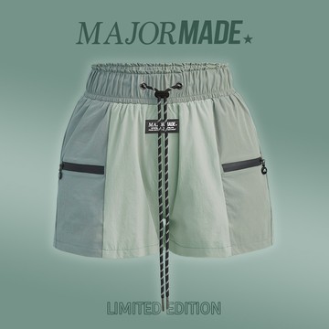 雙拼時髦休閒抽繩短褲