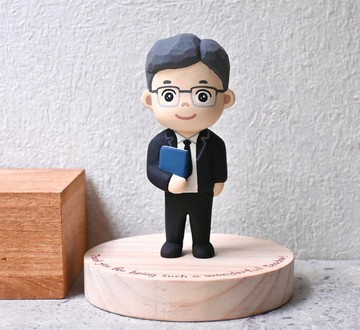 客製人物公仔 單人 可愛小木雕 榮退禮物 客製化禮物 療癒擺飾