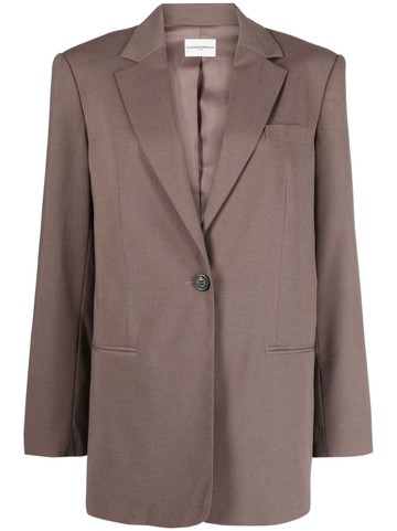 Claudie Pierlot - notched-lapels single-breasted blazer - women - Fabric - 34 - Brown