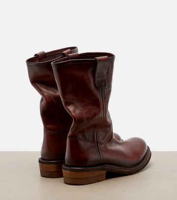 Miu Miu Foule leather ankle boots