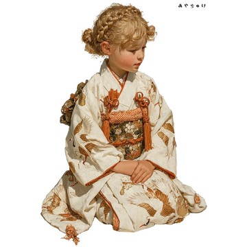 【12月新品4】07-114-0029 人物貼紙 和服復古