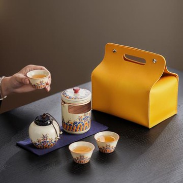 旅行茶具套裝批發便攜式戶外功夫茶具中式快客杯節日商務禮品印字