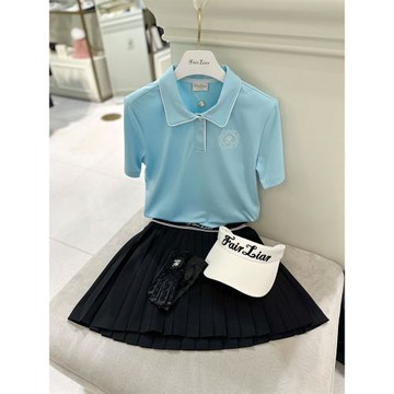 韓版百搭高爾夫服裝女短袖T恤夏季翻領時尚透氣速干golf運動球服