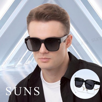 【SUNS】時尚特大框偏光墨鏡/套鏡 Polarized輕量無感墨鏡 男女適用 抗UV400