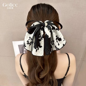 【Gulicc】古莉可 髮圈 法式復古水墨色裙襬髮圈