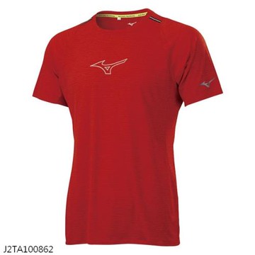 MIZUNO 男裝 短袖 T恤 吸汗快乾 前胸反光印花 兩肩反光織帶 紅【運動世界】J2TA100862