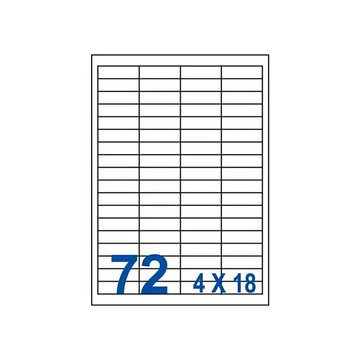 裕德 三用 電腦 標籤 72格 15x45mm 白色 1000張 /箱 UW4515-1K