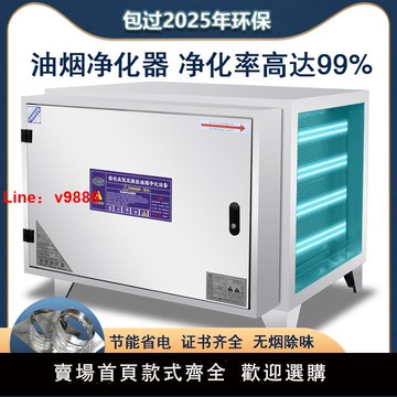 【台灣公司 可開發票】商用不銹鋼過環保油煙凈化器低空排放燒烤廚房餐飲無煙去除味小型