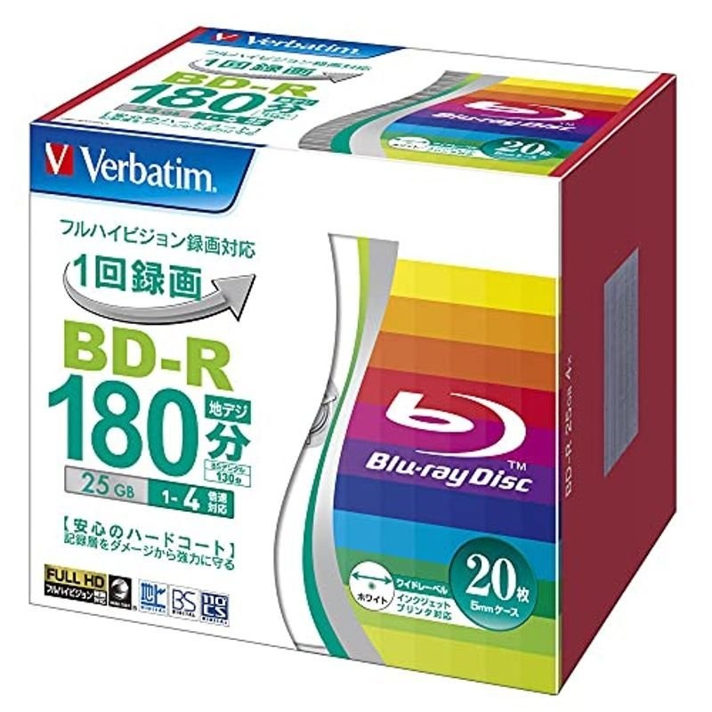 バーベイタムジャパン(Verbatim Japan) 1回録画用 ブルーレイディスク BD-R 25GB 20枚 ホワイトプリンタブル 片面 通販  LINEポイント最大0.5%GET | LINEショッピング