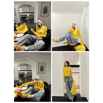 CEENIU美式今年要有一件顯白小雞黃羊毛馬麻花毛衣針織開衫秋冬