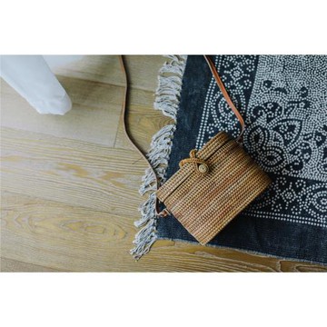 小紅書推薦ins印尼巴厘島 草編包藤編純天然手工編織斜挎單肩圓餅