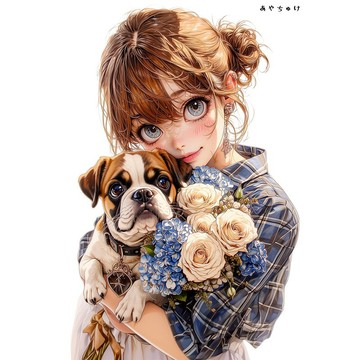 【4 月新品 3】07-120-0153 人物貼紙 春日女孩與動物