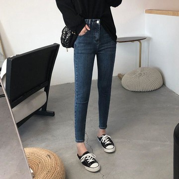 回購率99%📈 牛仔褲女 高腰彈力 顯瘦緊身 小腳鉛筆褲 春秋新款 百搭長褲 時尚潮