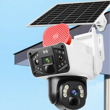 附發票 110v監視攝影機 Okam室外遠程高清4G監控器600萬Solarcctv360度太陽能監控攝像頭