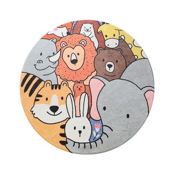 【iSFun】動物合照 羊羔絨毛腳踏床邊圓地墊80x80cm
