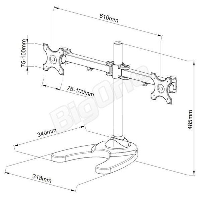 BigOne モニター アーム デュアル スタンド デスクトップ パソコン PC モニタ ディスプレイ ディスプレー 2画面 マルチ 用 〜24インチ  VESA | LINEショッピング