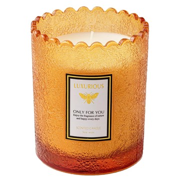 浮雕蕾絲香氛蠟燭  200g  1個  波羅地海琥珀