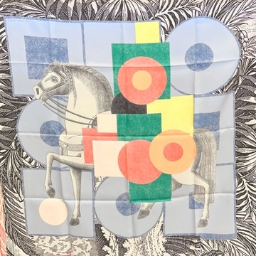 HERMES 愛馬仕最新話題款大方絲巾-優雅騎士(90*90)