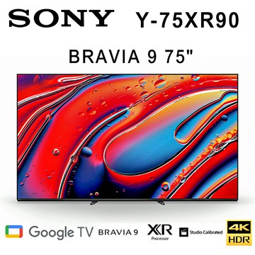 【澄名影音展場】SONY BRAVIA 9 Y-75XR90 75吋 4K Mini LED智慧液晶電視Google TV 公司貨保固2年 基本安裝 另有Y-65XR90