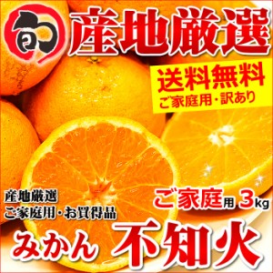 産地厳選 みかん 不知火(しらぬい) 3kg(ご家庭用 8～20玉入り)