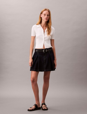 Calvin Klein Pleated Denim Skirt
