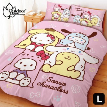 【Outdoorbase】三麗鷗聯名款充氣床墊床包套 (L)-26190