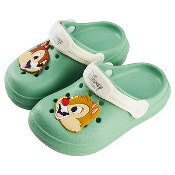 兒童款 洞洞防水布希鞋 立體造型  奇奇蒂蒂 綠色  18