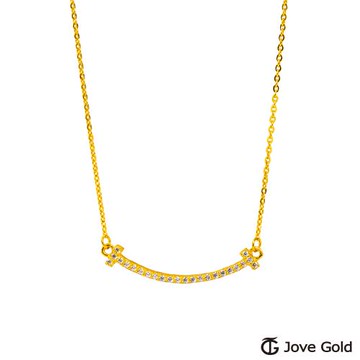 JoveGold漾金飾 愛的拋物線黃金項鍊
