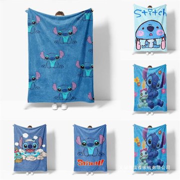 星際寶貝卡通動漫毛毯蓋毯來圖制作午睡毯史迪仔空調毯跨境