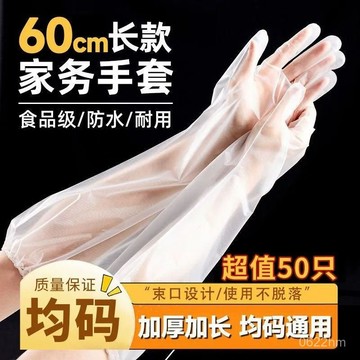 🛫隔日送達🛬60公分TPE手套 一次性手套 長臂手套 家務手套 加長款護臂 長手套 束口防滑手套 廚房清潔手套 防水手套