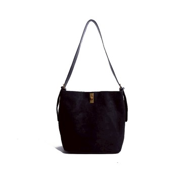 KOKKO慵懶個性絨面母子托特包黑色