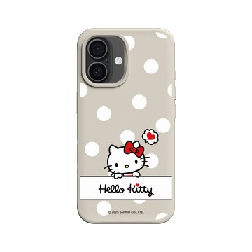 iPhone 16 SolidX 貝殼灰 - 三麗鷗-Hello Kitty - 普普風圓點