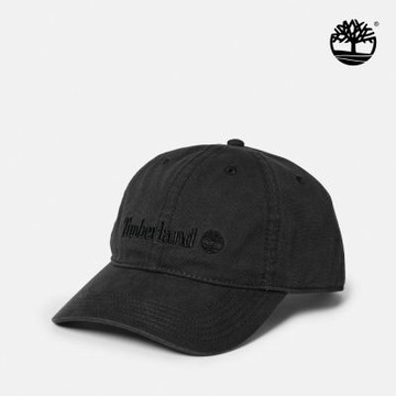 Timberland官方旗艦 中性黑色刺繡LOGO棒球帽|A65QX001