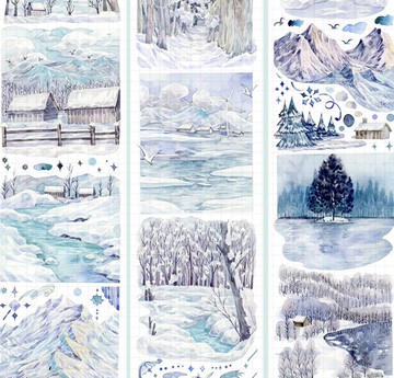 歲寒酥 冬の風景 PET 紙膠帶 貝殼光 10米卷