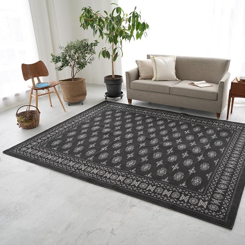 品多く INDIANRUG 200×200サイズ牛革 ラグ マット ヘリンボーン