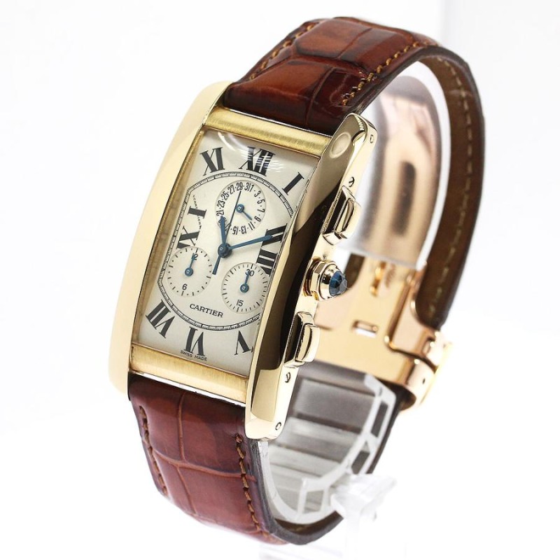 カルティエ CARTIER W2601156 タンクアメリカン クロノ リフレックス パーペチュアルカレンダー K18YG クォーツ メンズ  _740746 | LINEショッピング