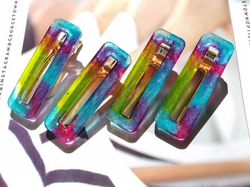 手作髮夾,彩繪髮夾