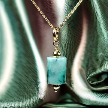 【萬事亨通】飄花翡翠路路通項鍊 | 天然緬甸玉A貨翡翠 | 送禮